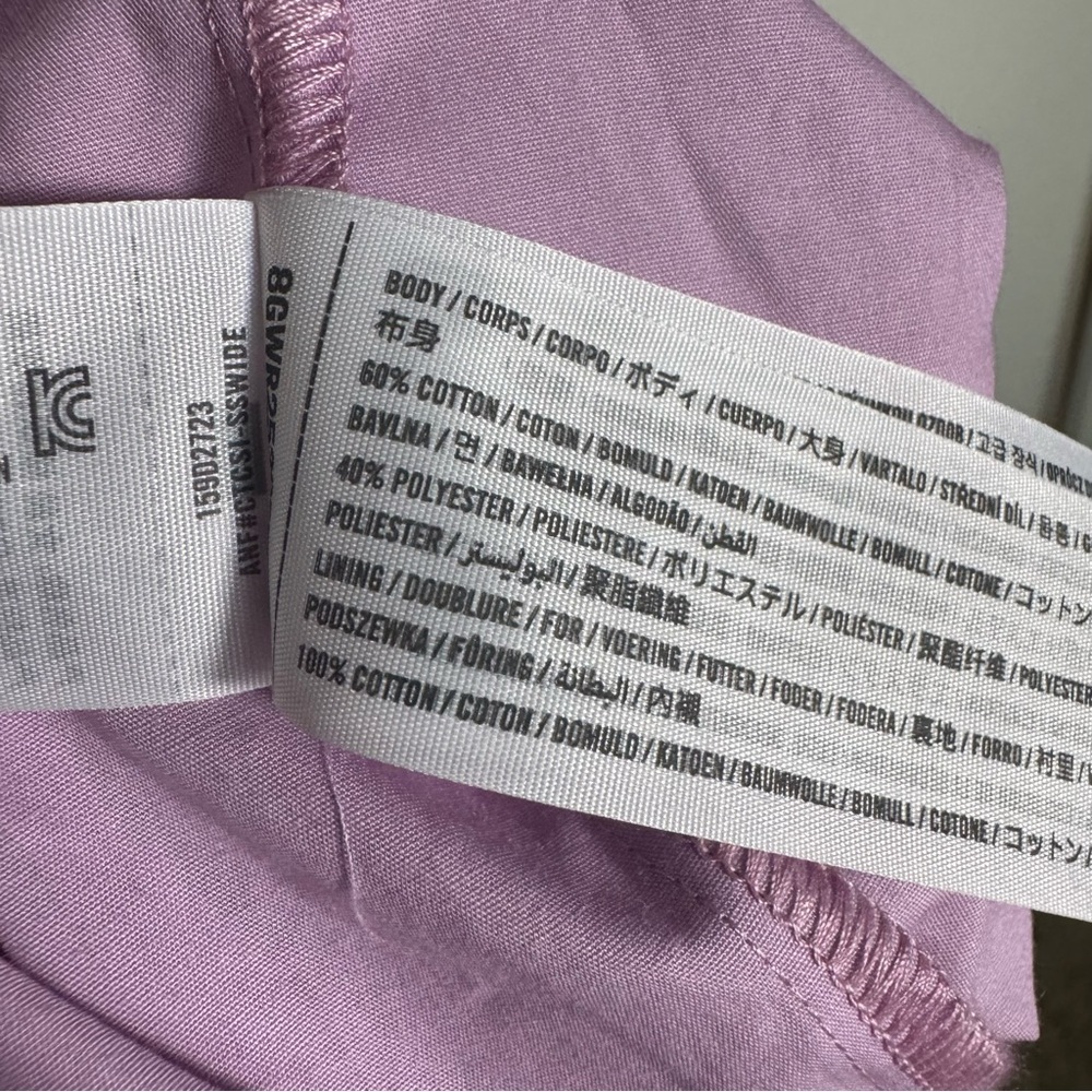 Abercrombie & Fitch Emerson Poplin Puff Sleeve Lavender Midi Dress Med Tall - Picture 12 of 13